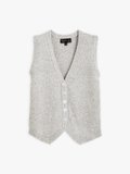 mottled beige organic cotton knit vest_1