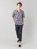 black and turquoise floral print Magnum shirt_12