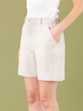 beige linen Marylin shorts_12