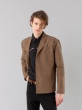 brown cotton twill Western jacket_11