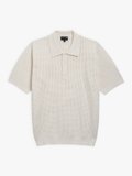 off white fishnet knit Copains polo shirt_1