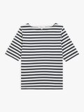 grey and off white Bow t-shirt with stripes_1