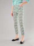 off white and green Elvy trousers with floral print_12