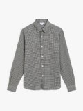 navy blue and khaki checked cotton crepe syd shirt_1