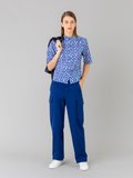 blue checkerboard-print cotton Ginette shirt_12