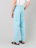 turquoise blue washed cotton trousers_13