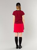 carmine red cotton fleece snap skirt_13