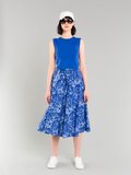 blue sola dress with roses print_11