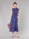 royal blue Mirella skirt with floral print_11