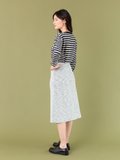 off white and navy blue tweed Brazil skirt_14