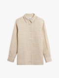 taupe gingham linen boy shirt_1