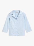 light blue 3/4 sleeve cotton twill shirt_1