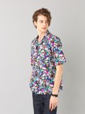black and turquoise floral print Magnum shirt_13