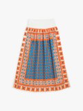 orange and blue geometric print skirt_1