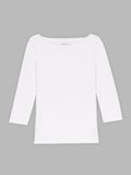white 3/4-length sleeves Leopard t-shirt_1
