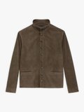 dark beige suede leather New Yvan snap jacket_1