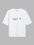 white "agnÃ¨s b." Brando t-shirt with elbow-length sleeves_1