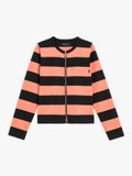 black and apricot Brando Zip t-shirt with wide stripes_1