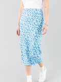 royal blue floral print Tuyau skirt_12