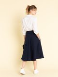 navy blue flared skirt_13