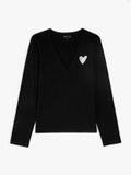 Kita black cotton jersey t-shirt with heart silkscreen print_1