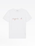 white coulos t-shirt with "agnÃ¨s b." embroidery_1