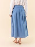 Persian blue linen long skirt_13