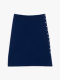 dark blue cotton fleece snap skirt_1