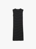 black ribbed Poete dress with stripes_1