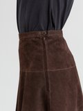 dark brown suede leather skirt_14