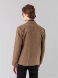 brown cotton twill Western jacket_14