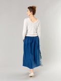 blue linen Telma long skirt_13