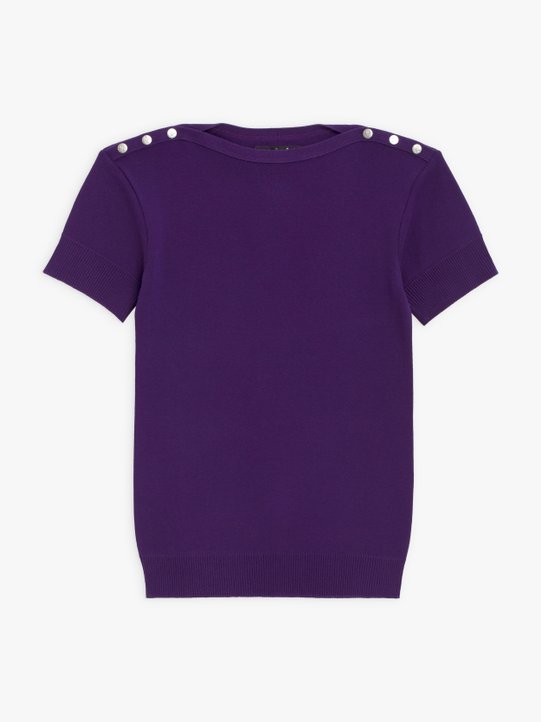 dark purple Badiane jumper with short sleeves_1
