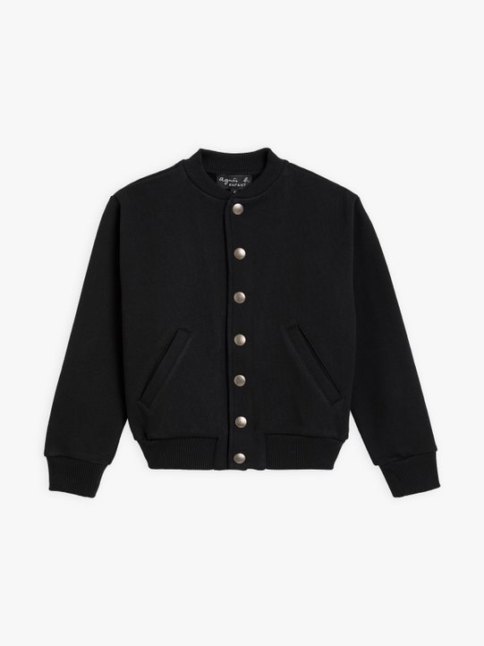 black organic cotton classe snap jacket_1