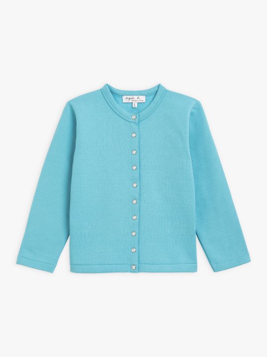 turquoise "12 ans" snap cardigan_1