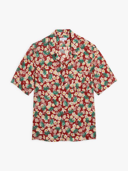tropical flowers printed shirt_1