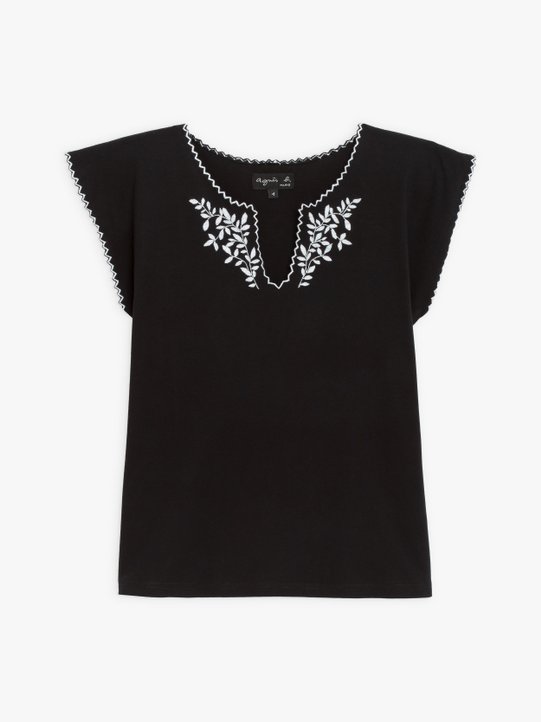 black embroidered Indra top_1