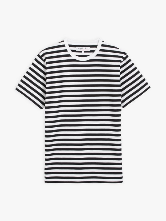 black and white short sleeves striped Coulos t-shirt_1