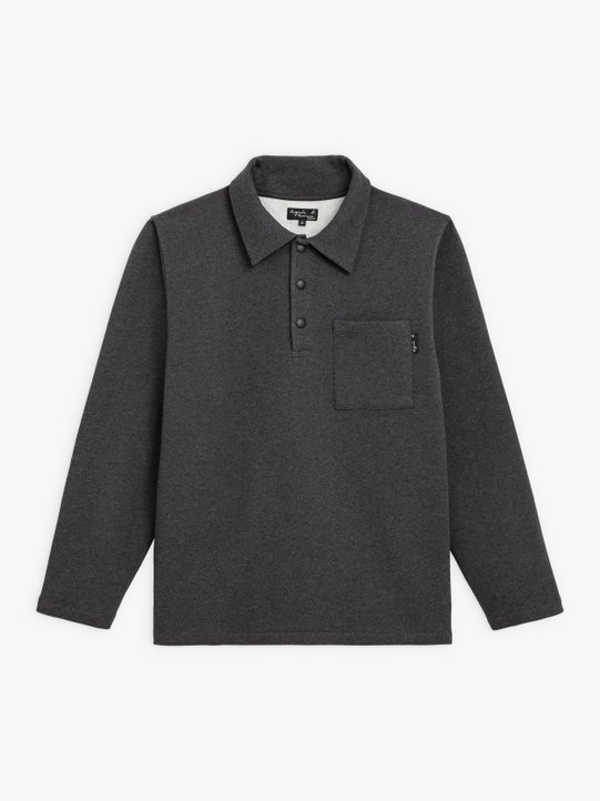black pressions cotton fleece polo shirt_1