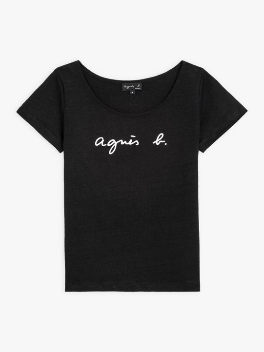 black linen "agnÃ¨s b." Tasmanie t-shirt_1