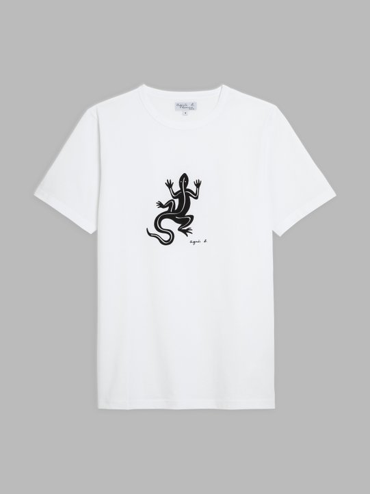 white short sleeves Coulos lizard t-shirt_1