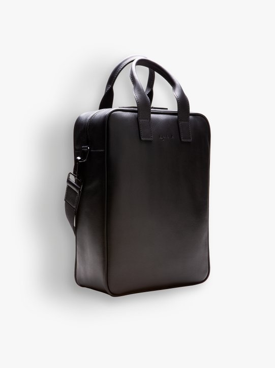 black leather Marceau briefcase_2
