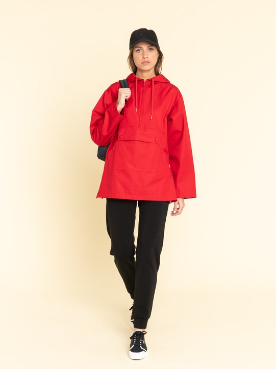 red cotton women hooded jacket_11