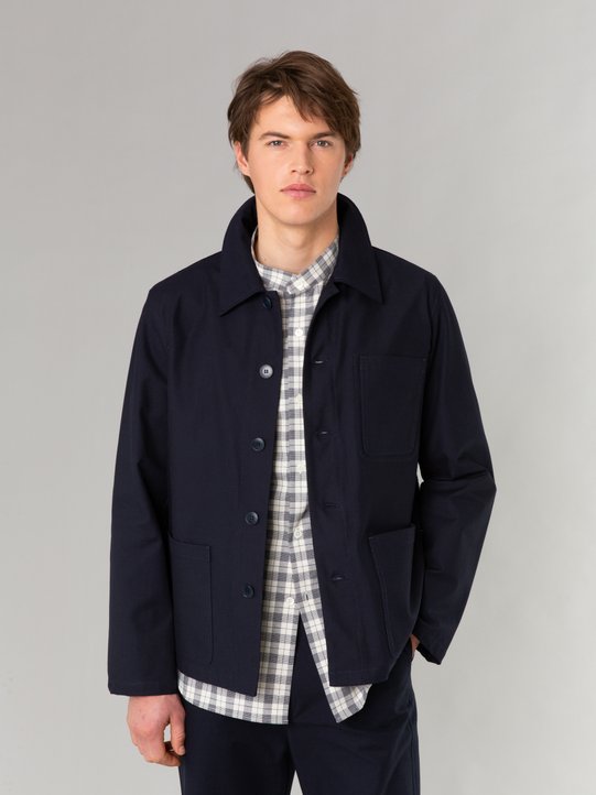 navy blue stretch cotton Armand jacket_11