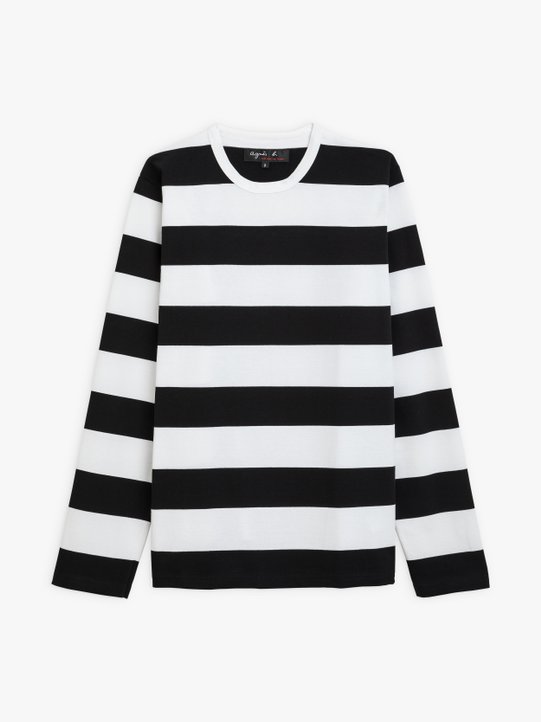 black and white wide striped Coulos t-shirt_1