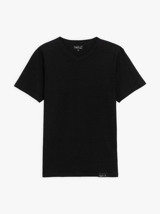 black linen Roll t-shirt_1