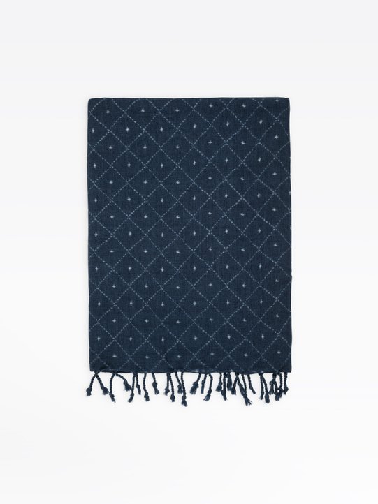 navy blue wool Denver scarf_1