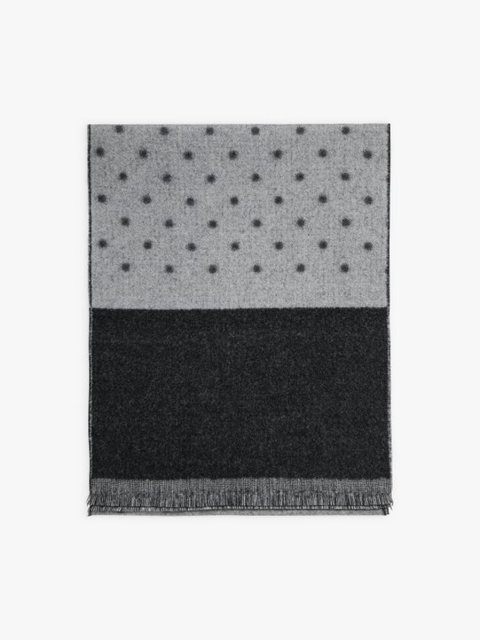 grey and black polka dot wool Leonie scarf_1