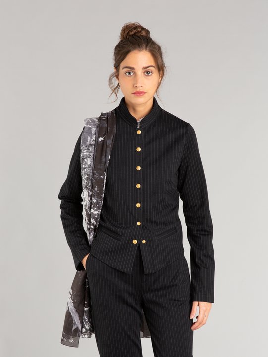 black lanna jacket with fine stripes_11