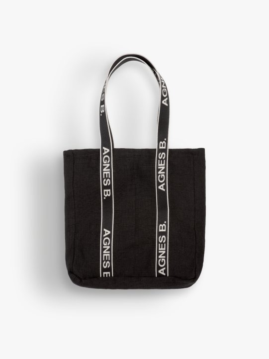 black linen AB tote bag_1